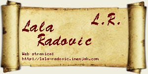 Lala Radović vizit kartica